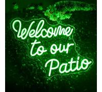 ineonlife Welcome To Our Partio Scritte Neon,Partio Scritta Led Per La Decorazione Della Parete,Insegne Luminose For Balcone,Patio,Matrimonio,Fidanzamento, Festa,Cena,Decorazione Del Ristorante