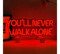 ineonlife You'll Never Walk Alone - Targa a LED da ragazza, per decorazione da parete, per ragazze, agenzie di viaggio, giochi, feste, regalo