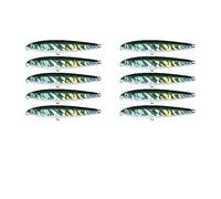 INEOUT 10 PCS Affrontare Matita Affondamento 13g 16g 24g Minnow Esche da Pesca Esca Dura Luce di Vibrazione di Alta qualità Acqua Dolce Acqua di Mare(10 PCS F 2 Hook,13g)