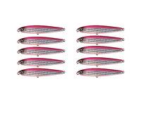 INEOUT 10 PCS Affrontare Matita Affondamento 13g 16g 24g Minnow Esche da Pesca Esca Dura Luce di Vibrazione di Alta qualità Acqua Dolce Acqua di Mare(10 PCS D 2 Hook,16g)