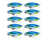INEOUT 10 Pz/Set Metallo Jig Cucchiaio Richiamo Esche Artificiali Riva Lento Jigging Bass Attrezzatura da Pesca 10g 15g 20g 30g 40g 50g(H 10 PCS Bait,10G)