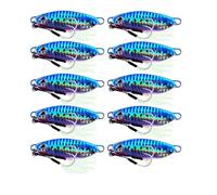 INEOUT 10 Pz/Set Metallo Jig Cucchiaio Richiamo Esche Artificiali Riva Lento Jigging Bass Attrezzatura da Pesca 10g 15g 20g 30g 40g 50g(F 10 PCS Bait,30G)