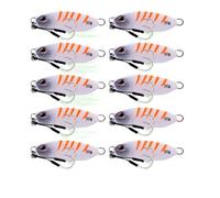 INEOUT 10 Pz/Set Metallo Jig Cucchiaio Richiamo Esche Artificiali Riva Lento Jigging Bass Attrezzatura da Pesca 10g 15g 20g 30g 40g 50g(J 10 PCS Bait,15G)