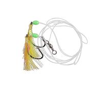 INEOUT 15 Packs Fishing Bait Rigs Flasher Lure Rig con Canna Girevole Snap String Gancio Perlina Luminosa for Acqua Dolce Pesca in Acqua Salata(Yellow)