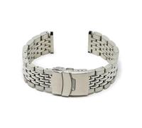 INEOUT 20 Mm 22 Mm Cinturino In Acciaio Inossidabile 316L Con Perline Di Riso Compatibile Con Orologi Subacquei(22mm)