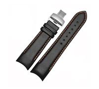 INEOUT 22mm 23mm 24mm Cinturino In Vera Pelle Con Estremità Curva Compatibile Con Cinturino For Orologio Tissot 1853 COUTURIER T035627A T035407A T035439 Cinturino Da Uomo (Color : Oragne line-silver