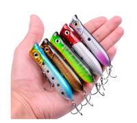 INEOUT 5/10 PCS Popper Richiamo di Pesca Fit Rod Galleggiante Crankbait Iscas Attrezzatura da Pesca Esche Artificiali Poper Carpa Luccio Set(N02-5PCS)