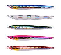 INEOUT 5 PCS Lure Kit 7g 40g 80g 100g Acqua di Mare Jigging Pesca Metallo Jig Cucchiaio Pesca Shore Esche Lente Pesce Persico Esca Acqua Salata(5 Color Mix,7g - 6cm)