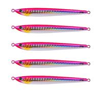 INEOUT 5 PCS Lure Kit 7g 40g 80g 100g Acqua di Mare Jigging Pesca Metallo Jig Cucchiaio Pesca Shore Esche Lente Pesce Persico Esca Acqua Salata(D 5 PCS,28g - 9.5cm)