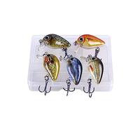 INEOUT 5 Pz/Scatola Mini Richiamo di Pesca 1.5G 27 Millimetri Crankbait Occhi 3D Pesca alla Carpa Affrontare Wobblers Galleggianti Topwater Lure Pesce Crank Esca Dura(Type A)