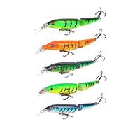 INEOUT 5PC Minnow Wobblers Lure Occhi 3D Esche in Plastica Dura Crankbait Wobbler Esca Artificiale 10CM 8.6G Buona Attrezzatura da Pesca Set di Branzino(5 PCS-D)
