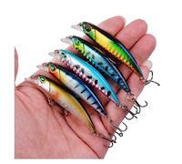 INEOUT 5PC Minnow Wobblers Lure Occhi 3D Esche in Plastica Dura Crankbait Wobbler Esca Artificiale 10CM 8.6G Buona Attrezzatura da Pesca Set di Branzino(5 PCS-B)