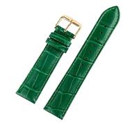 INEOUT Accessorio Orologio Cinturino In Pelle Da Uomo E Da Donna 12 Mm 14 Mm 16 Mm 18 Mm Viola Verde Bianco Rosso Cinturino In Pelle(Green gold buckle,13mm)