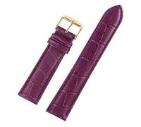 INEOUT Accessorio Orologio Cinturino In Pelle Da Uomo E Da Donna 12 Mm 14 Mm 16 Mm 18 Mm Viola Verde Bianco Rosso Cinturino In Pelle(Purple gold buckle,17mm)