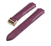 INEOUT Adatto For Serie Con Interfaccia Convessa Compatibile Con Accessori For Orologi Cartier 14 Mm 16 Mm 18 Mm 20 Mm 22 Mm Cinturino In Pelle Con Chiusura Pieghevole(Purple rose buckle,22x14mm)