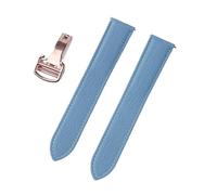INEOUT Cinturino di ricambio for orologio compatibile con cinturino in vera pelle Tank London da 17 mm, 18 mm, 19 mm, 20 mm, 22 mm(Flax blue rose,20)