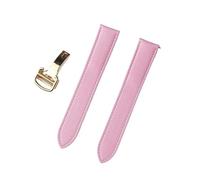 INEOUT Cinturino di ricambio for orologio compatibile con cinturino in vera pelle Tank London da 17 mm, 18 mm, 19 mm, 20 mm, 22 mm(Pink gold buckle,19)