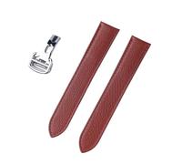 INEOUT Cinturino di ricambio for orologio compatibile con cinturino in vera pelle Tank London da 17 mm, 18 mm, 19 mm, 20 mm, 22 mm(Brick red,13)