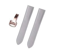 INEOUT Cinturino di ricambio for orologio compatibile con cinturino in vera pelle Tank London da 17 mm, 18 mm, 19 mm, 20 mm, 22 mm(Milkshake White Rose,19)