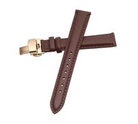 INEOUT Cinturino For Orologio Da Donna In Vera Pelle Con Chiusura A Farfalla Semplice Cinturino For Orologio Senza Grano Bianco 12 13 14 15 16 17 Mm(Brown-Rose-B1,18mm)