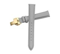 INEOUT Cinturino For Orologio Da Donna In Vera Pelle Con Chiusura A Farfalla Semplice Cinturino For Orologio Senza Grano Bianco 12 13 14 15 16 17 Mm(Gray-Gold-B1,20mm)