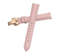 INEOUT Cinturino For Orologio Da Donna In Vera Pelle Con Chiusura A Farfalla Semplice Cinturino For Orologio Senza Grano Bianco 12 13 14 15 16 17 Mm(Pink-Rose-B1,13mm)