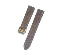 INEOUT Cinturino for orologio in pelle di coccodrillo compatibile con Tank London Solo cinturino for orologio da uomo e donna in pelle 16mm 17mm 18mm 19mm 20mm(Camel brown gold,14)