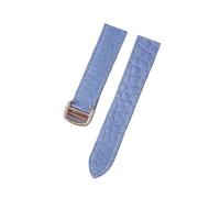 INEOUT Cinturino for orologio in pelle di coccodrillo compatibile con Tank London Solo cinturino for orologio da uomo e donna in pelle 16mm 17mm 18mm 19mm 20mm(Haze blue rose,16)