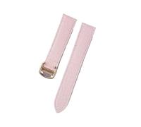 INEOUT Cinturino for orologio in pelle di coccodrillo compatibile con Tank London Solo cinturino for orologio da uomo e donna in pelle 16mm 17mm 18mm 19mm 20mm(Pink gold buckle,17)