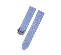 INEOUT Cinturino for orologio in pelle di coccodrillo compatibile con Tank London Solo cinturino for orologio da uomo e donna in pelle 16mm 17mm 18mm 19mm 20mm(Haze blue,13)