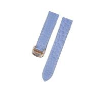 INEOUT Cinturino for orologio in pelle di coccodrillo compatibile con Tank London Solo cinturino for orologio da uomo e donna in pelle 16mm 17mm 18mm 19mm 20mm(Haze blue gold,13)