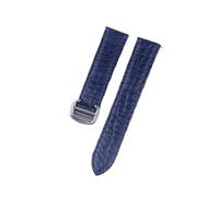 INEOUT Cinturino for orologio in pelle di coccodrillo compatibile con Tank London Solo cinturino for orologio da uomo e donna in pelle 16mm 17mm 18mm 19mm 20mm(Royal blue silver bu,13)
