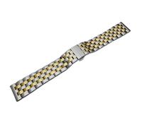 INEOUT Cinturino In Acciaio Inossidabile Cinturino In Metallo Cinturino For Cinturino In Metallo Lucidato Solido Premium Estremità Curva 24mm 23m 22mm 21mm 20mm 19mm 18mm(Silver Gold,20mm)