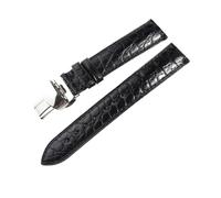 INEOUT Cinturino In Pelle Di Coccodrillo A Doppia Faccia 18mm 19mm 20mm 21mm 22mm 23mm 24mm Cinturini For Orologi In Alligatore Di Lusso(Black Strap,18MM_WITH BLACK BUCKLE)