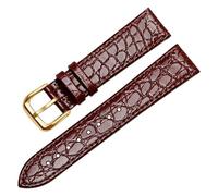 INEOUT Cinturino In Pelle Di Coccodrillo Cinturino For Orologio In Vera Pelle Uomo Donna For Cinturino 12 13 14 16 18 20mm Accessori For Orologi(Brown-gold buckle,20mm)
