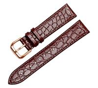 INEOUT Cinturino In Pelle Di Coccodrillo Cinturino For Orologio In Vera Pelle Uomo Donna For Cinturino 12 13 14 16 18 20mm Accessori For Orologi(Brown-rose gold,20mm)
