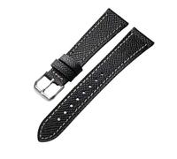 INEOUT Cinturino in pelle for orologio da 18, 19, 20, 21, 22 mm, ultra sottile, grigio, blu, marrone, vintage, da uomo(Brack,21mm)