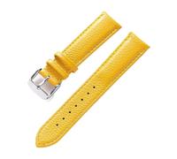INEOUT Cinturino in Vera Pelle da Donna in Morbida Pelle di Litchi Cinturino in Pelle di Vacchetta Cinturino for Orologio da Uomo Impermeabile 14 16 18mm Accessori for Catena di Orologi(Yellow_20mm)