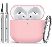 Inesore Compatible with AirPods 4 Case - Pink | Silicone Protective Case Cover for Apple Air Pod 4 (2024/ANC), Unisex Design, with Cleaning Kit
