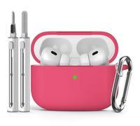 Inesore Compatible with Airpods Pro 2nd/1st Cases Cover,Silicone Protective Case for Apple Airpods Pro 2nd/1st Generation Charging Case with Keychain and Cleaner Pen,for Women Men (Rose Pink)