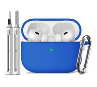Inesore Compatible with Airpods Pro 2nd/1st Cases Cover,Silicone Protective Case for Apple Airpods Pro 2nd/1st Generation Charging Case with Keychain and Cleaner Pen,for Women Men(Azure Blue)