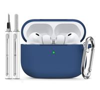 Inesore Compatible with AirPods Pro 3 Hülle(2025) with Cleaning Kit, Silicone Protective Case Cover for Apple Air Pod Pro 3rd Charging Case,Unisex Design - Navy Blue