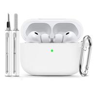 Inesore Compatible with AirPods Pro 3 Hülle(2025) with Cleaning Kit, Silicone Protective Case Cover for Apple Air Pod Pro 3rd Charging Case,Unisex Design - White