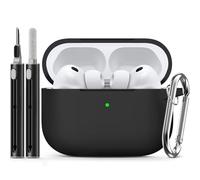Inesore Compatible with AirPods Pro 3 Hülle(2025) with Cleaning Kit, Silicone Protective Case Cover for Apple Air Pod Pro 3rd Charging Case,Unisex Design - Black