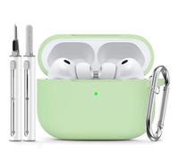 Inesore Compatible with AirPods Pro 3 Hülle(2025) with Cleaning Kit, Silicone Protective Case Cover for Apple Air Pod Pro 3rd Charging Case,Unisex Design - Matcha Green