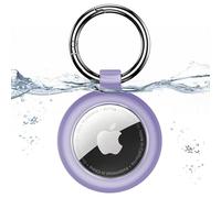 Inesore Holder Compatible with Apple AirTag, Transparenter Case & Carbon Fiber Look for Air Tag, Scratch Resistant Holder for Pet Collar, Luggage Tag and Keyring (Purple)