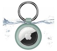 Inesore Holder Compatible with Apple AirTag, Transparenter Case & Carbon Fiber Look for Air Tag, Scratch Resistant Holder for Pet Collar, Luggage Tag and Keyring (Green)