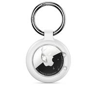 Inesore Holder for Apple AirTag, Waterproof Case & Carbon Fiber Look for Air Tag, Scratch Resistant Holder for Pet Collar, Luggage Tag and Keyring (White)