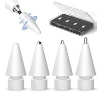 Inesore Replacement Tips for Apple Pencil Pro/2nd/1st/USB-C (4 Pack) | Multiple Mixed Metal Tip Styles, Anti-scratch POM Tips, Highly Sensitive for Writing and Drawing, Comes with Storage Case