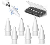 Inesore Replacement Tips for Apple Pencil Pro/2nd/1st/USB-C (6 Pack) | Multiple Mixed Metal Tip Styles, Anti-scratch POM Tips, Highly Sensitive for Writing and Drawing, Comes with Storage Case